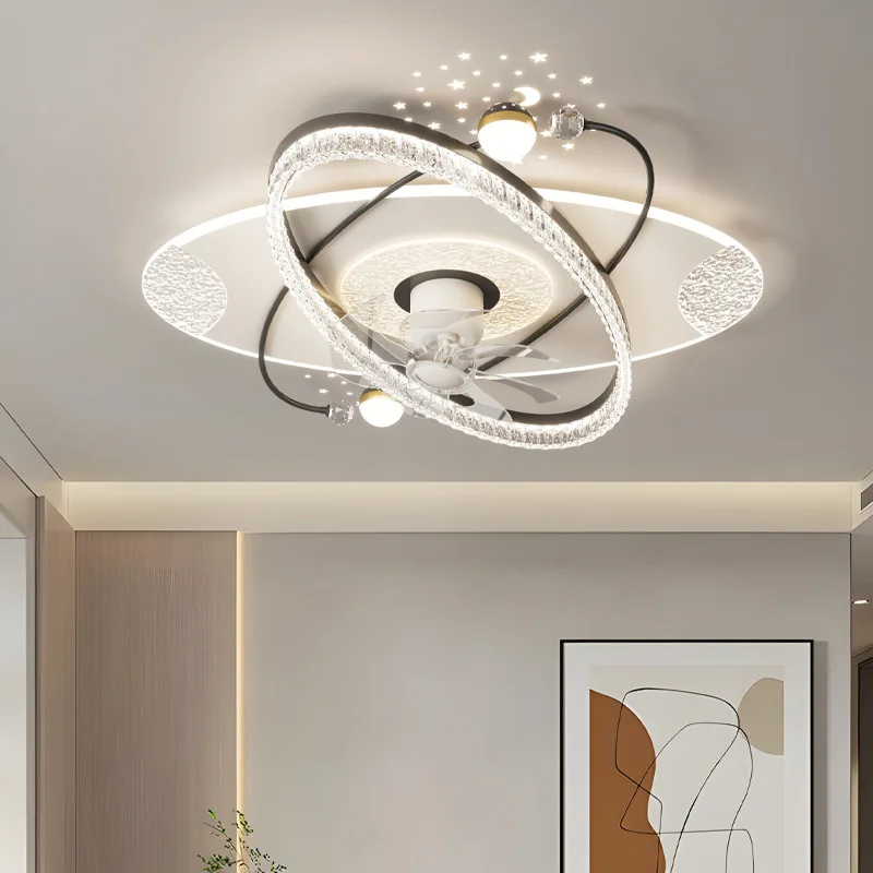 

Modern Luxury Art Remote Control Infinite Dimming LED Ceiling Fan Lamp Dining Room Living Room Bedroom Study Room Home Lighting