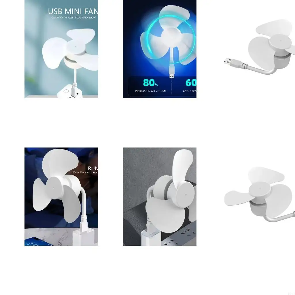 

USB Power Portable Desk Fan Adjustable Direction Lightweight Cooling Fan For Home Office Outdoor Travel Camping Use