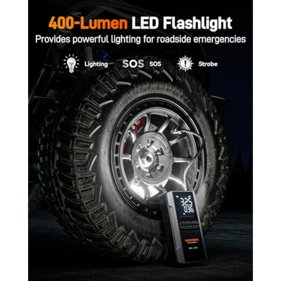 Rozrusznik samochodowy 3000A z kompresorem powietrza 16000mAh 160PSI Przenośny rozrucharka akumulatora samochodowego z szybkim ładowaniem 65W 12V