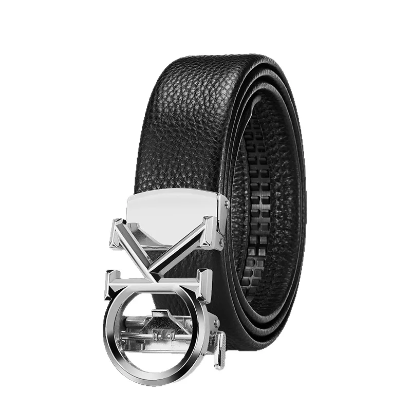 حزام بإبزيم معدني جديد للرجال بإبزيم أوتوماتيكي حزام خصر عصري وبسيط