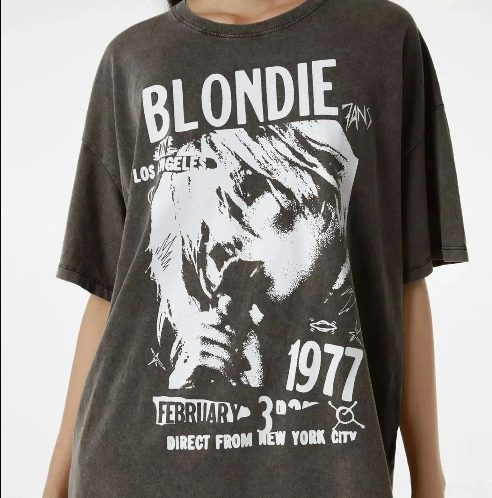 Punk Rock T Shirts Vintage Blonde Print Short-sleeved Cotton T-shirt Retro Casual Loose Tops Fashion Streetwear Unisex