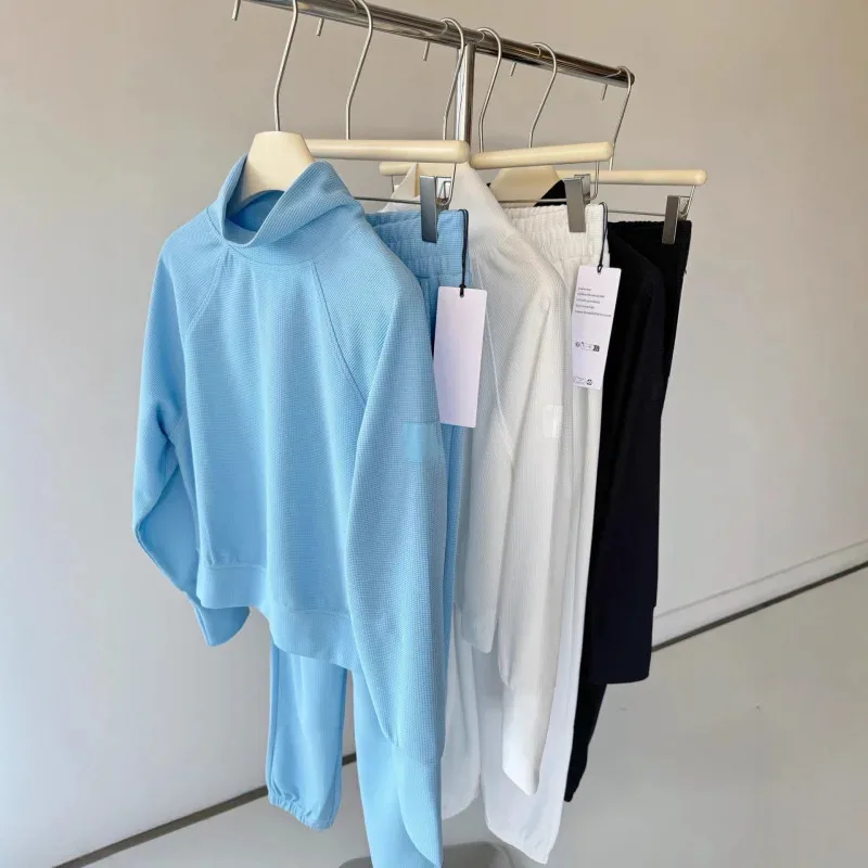 Women Waffle Knit High Neck Sweatshirt Long Sleeve Loose Fit Pullover Autumn Winter Warm Casual Sportswear Top Comfortable Daily