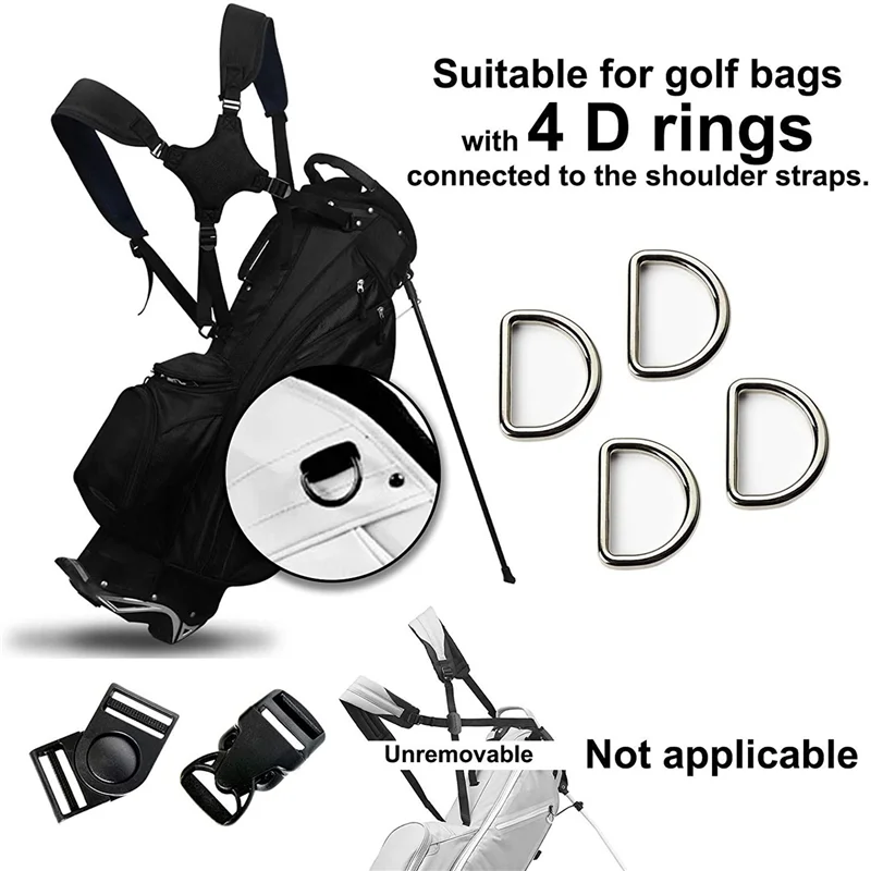 

RTSHE-2X Portable Golf Shoulder Strap Golf Bag Strap Replacement Comfort Shoulder Adjustable Strap Golf Bag Accessories