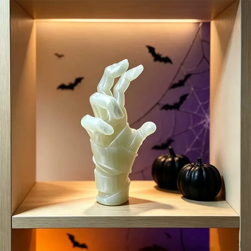 3D Printed Glow in the Dark Zombie Hand, Halloween Luminous Mummy Hand Decor, Spooky Haunted House Prop