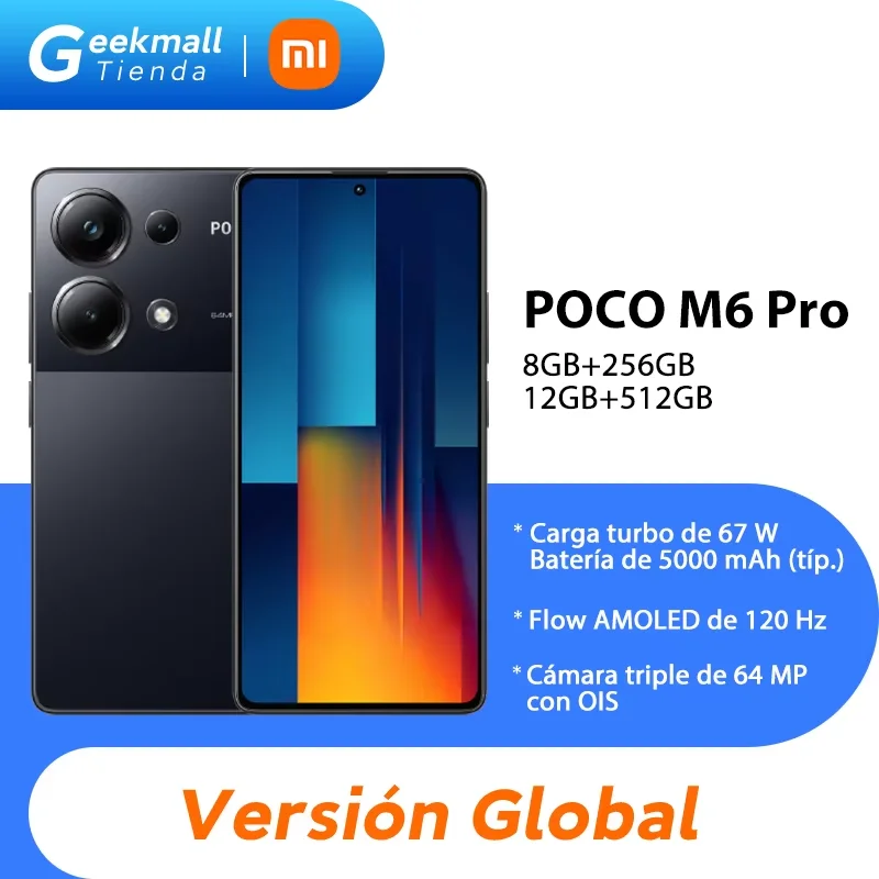 Versión Global POCO M6 Pro Smartphone 5000mAh (typ) Batería 67W Turbo Charging Helio G99-Ultra Chip 64MP Triple Cámara OIS