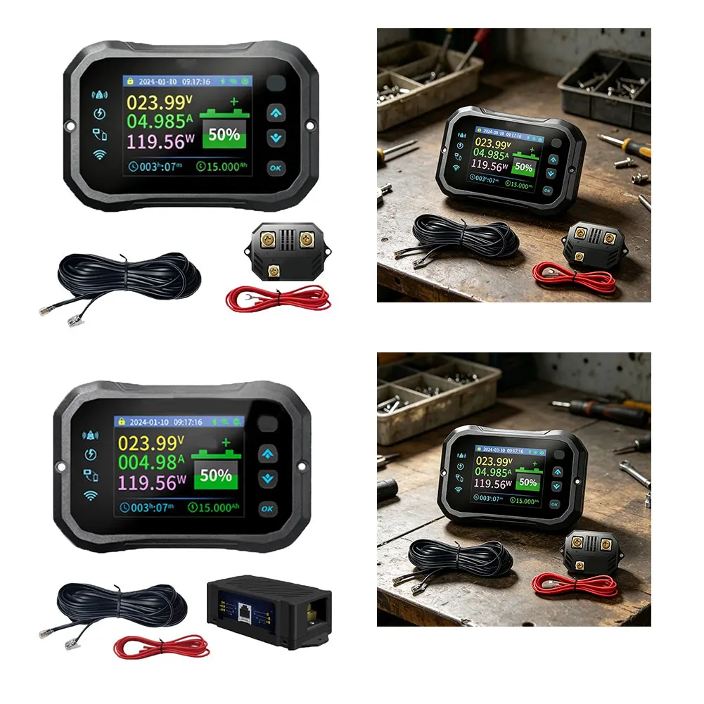 WiFi Remote Coulomb Meter Compatible with KM105F KM110F KM140F KM160F for Real-Time Ampere-Hour Capacity and Power Tracking