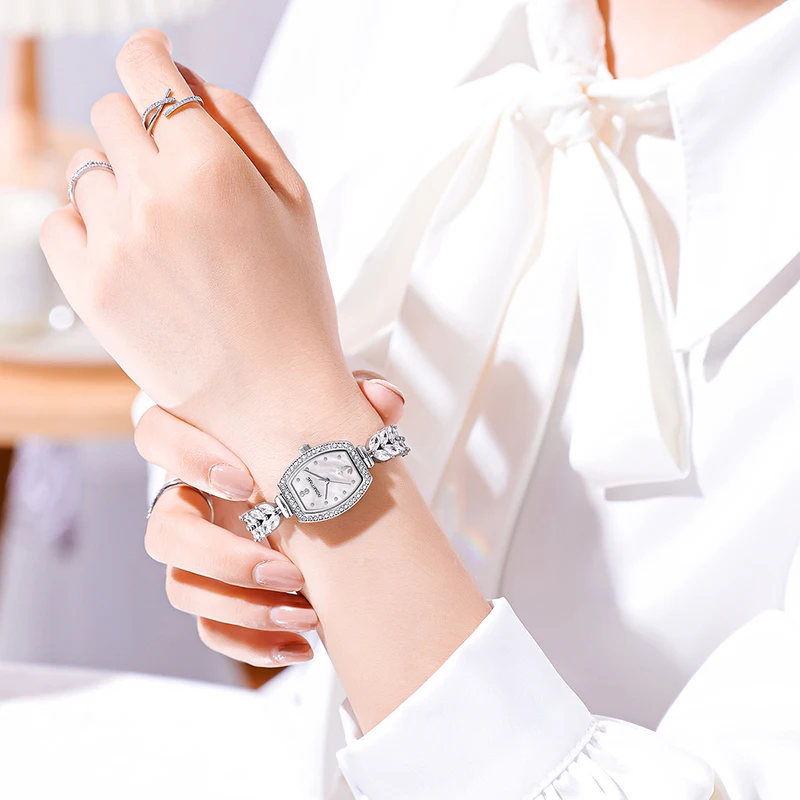 ROMITIME Women Quartz Watch Luxury Mermaid Collection Mother-of-Pearl Dial Stainless Steel Case 30M Waterproof Watches for Lady