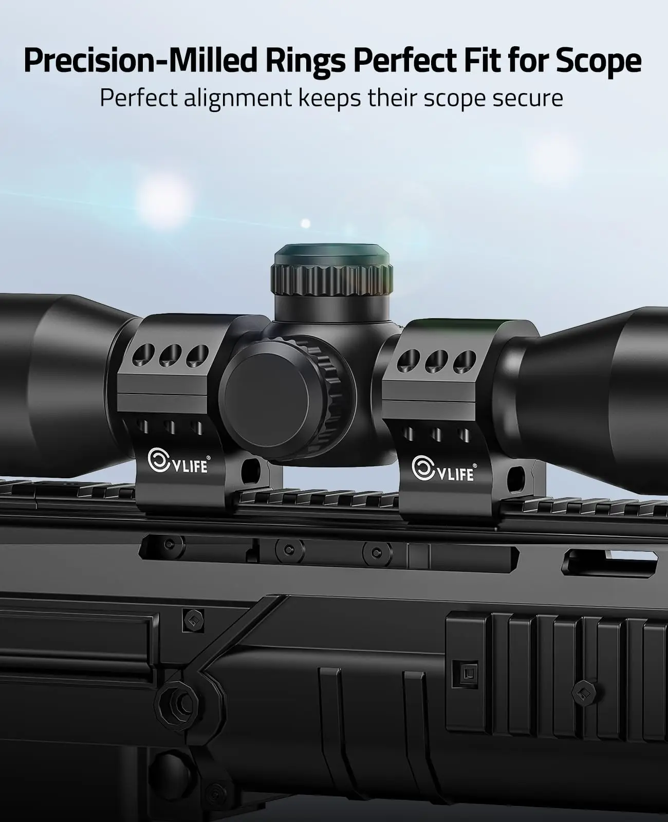 

30mm Rifle Scope Rings Mount Precision Aluminum Riflescope Mounts for Picatinny Rails 2 Pieces