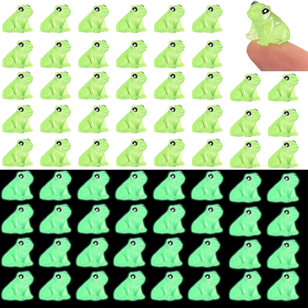 5/10pcs Glow in The Dark Tiny Resin Frogs Miniatures, Home Fairy Garden Ornament, Micro Landscape DIY Craft Decoration