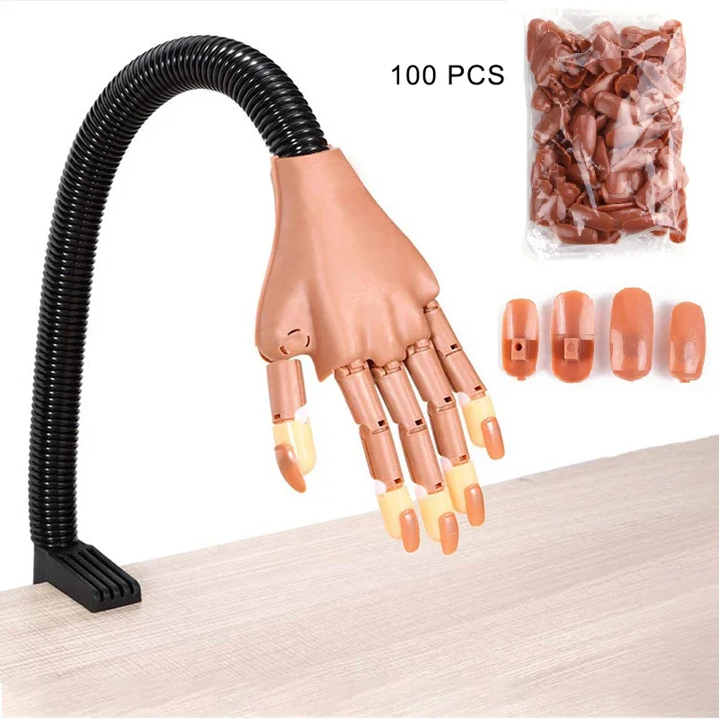 マニキュア練習用ハンド ネイルアート アクリルネイルチップ 100個入り フェイクネイル ネイルトレーニング機器 初心者向けツール