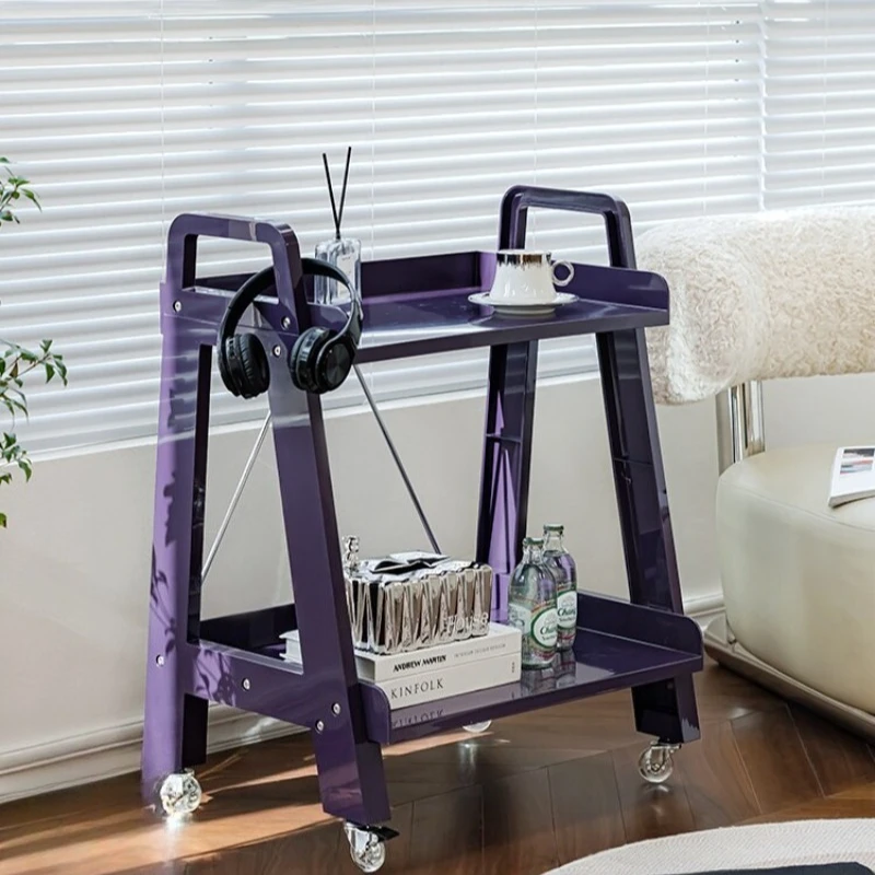 

Movable shelf designer home sofa edge several Internet celebrities transparent storage trolley