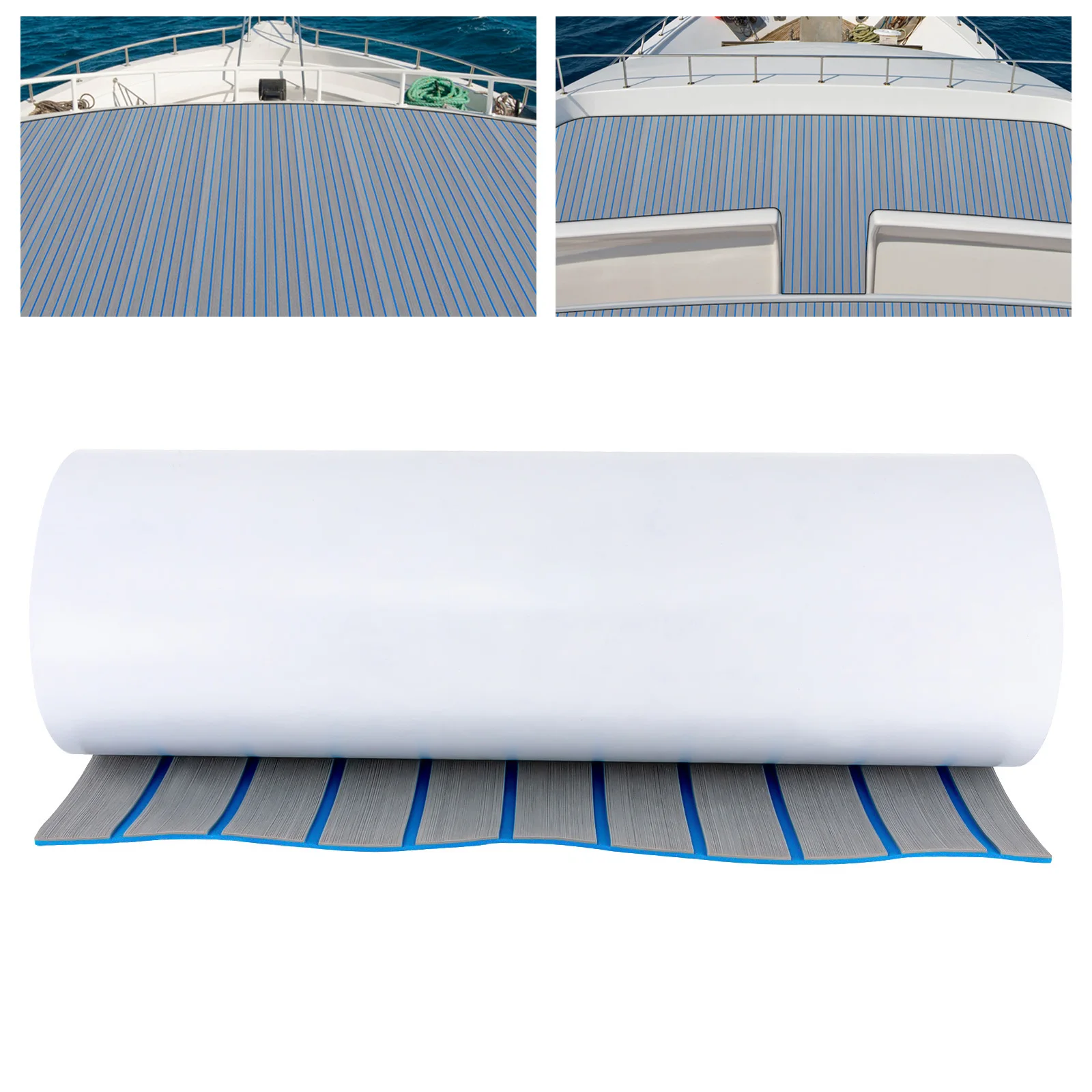 

2400x600x6mm Boat Flooring EVA Foam Decking Anti-Slip Mat Marine Carpet Self-Adhesive Flooring for Motorboat RV Yacht Kayak