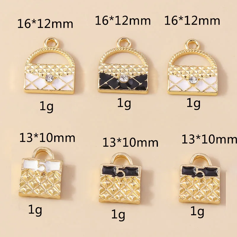 Leslie exquisite 10 stücke Marke Design Kristall Tasche Handtasche Anhänger für Armbänder Ohrringe hand gefertigten Schmuck Herstellung Zubehör – Detail 6