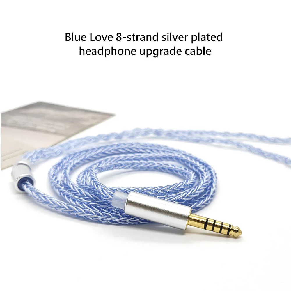 

7N Single Crystal Copper Silver Plated 8-Core MMCX QDC Headphone Upgrade Cable4.4mm 0.78mm for Samsung KZ HD598, Low Latency