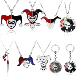 DC Comics Suicide Squad Charms Necklace The Clown's Girl Harley Quinn Enamel Pendant Necklaces for Women