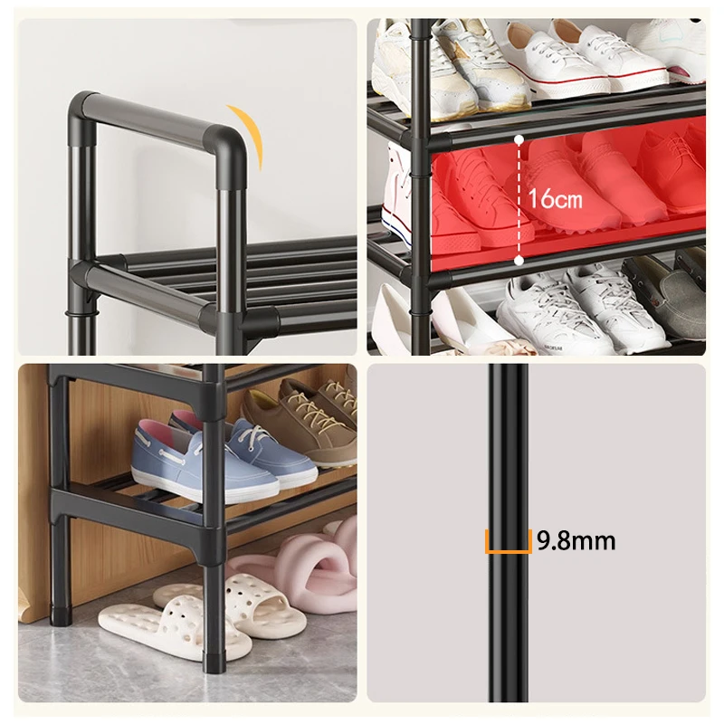 Multiple Layers Metal Shoe Rack, Large Capacity Shoe Organizer for Entryway, Closet, Garage, Shoe Shelf for Living Room image 2
