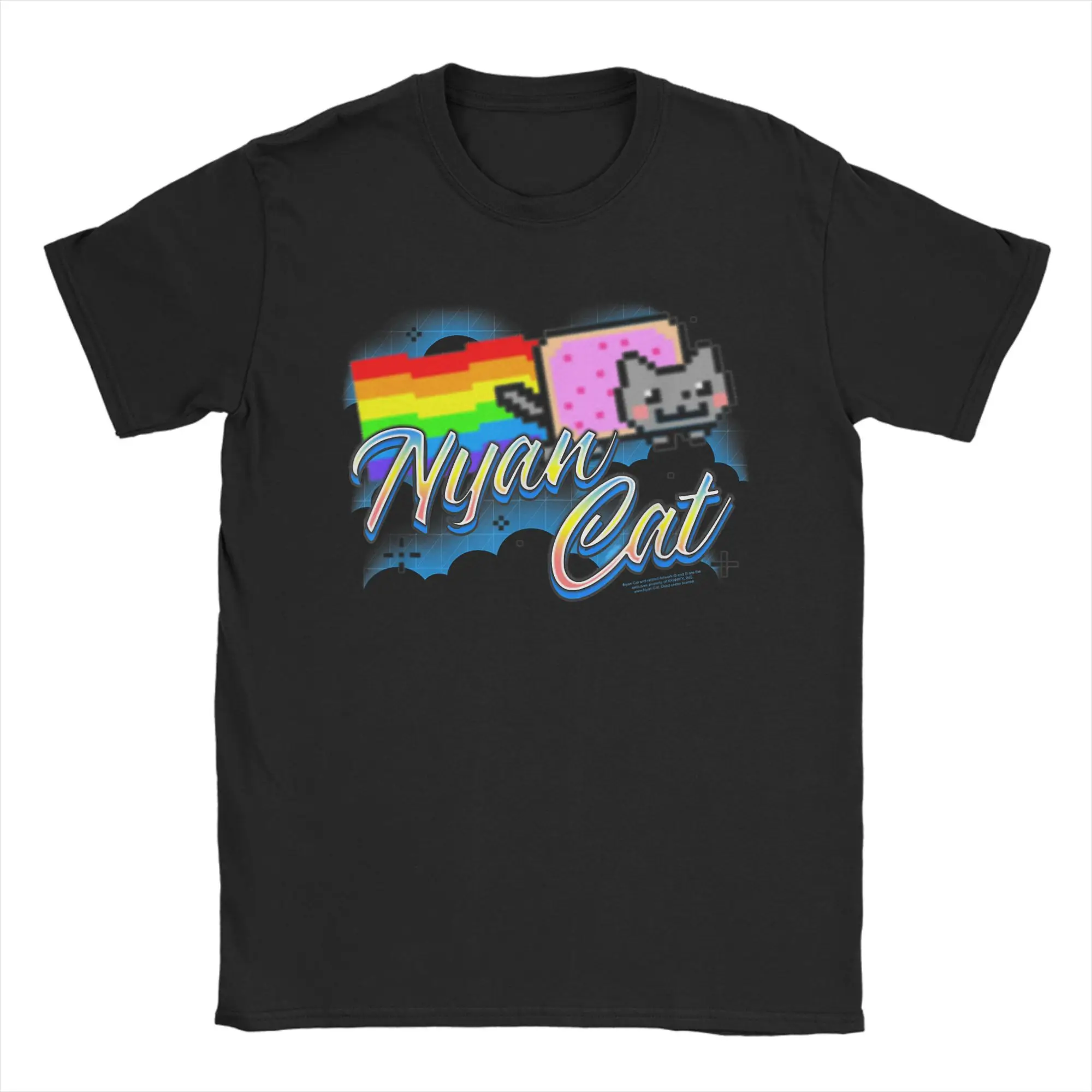 Новое поступление Nyan Cat Апокалипсис, новинка, футболки с принтом, модная повседневная уличная одежда в стиле хип-хоп, хипстерские свободные топы с круглым вырезом, лидер продаж