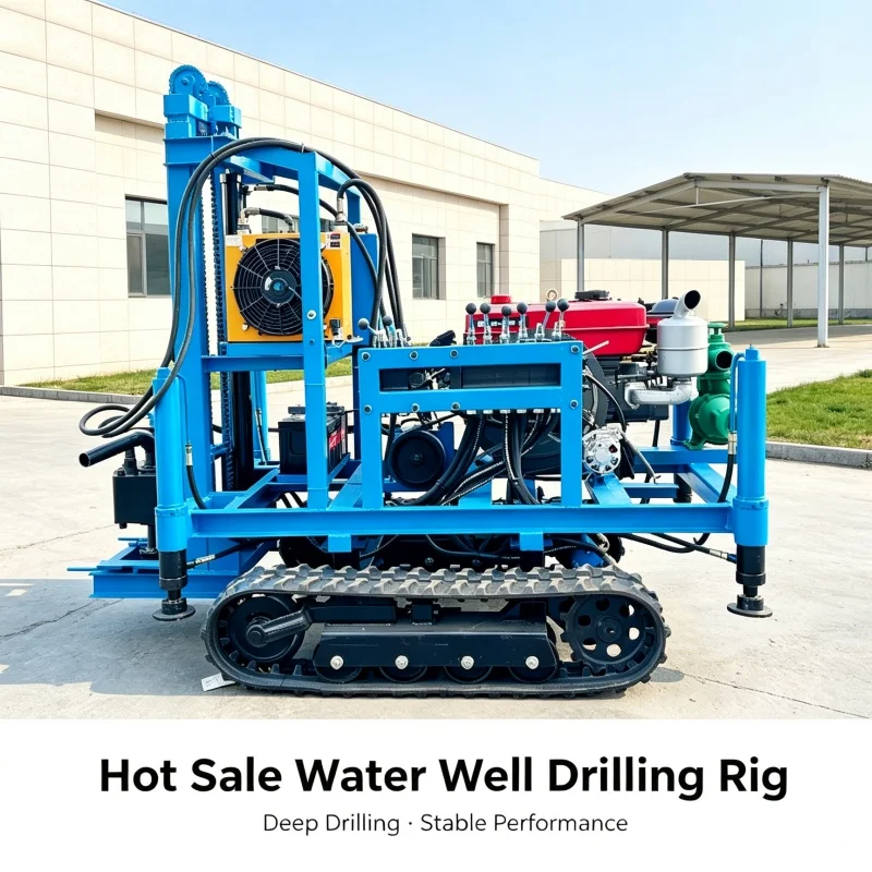 Customized 22‑25 HP Crawler Water Well Drilling Rig, Small Diesel Agricultural Drilling Machine for Water Wells