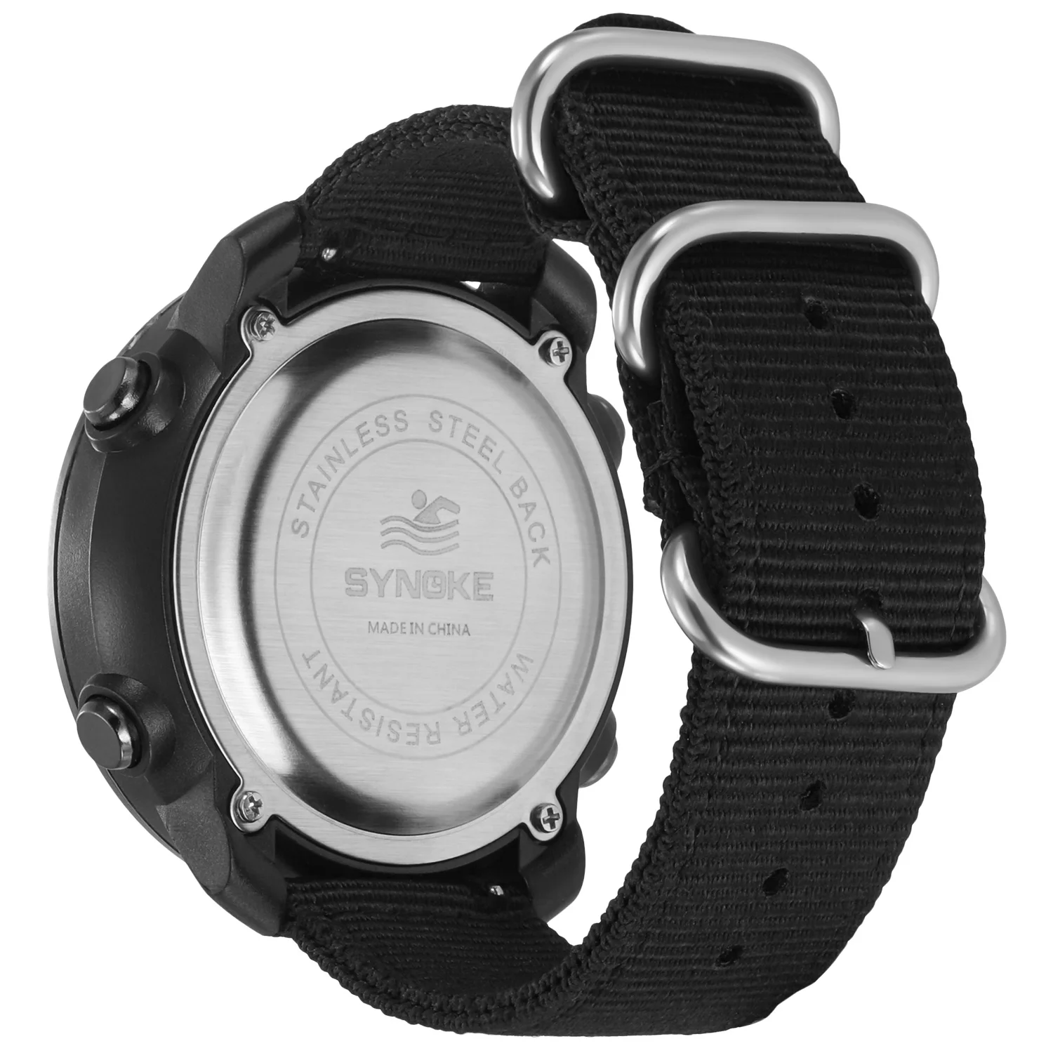 SYNOKE-reloj Digital para hombre, accesorio de pulsera resistente al agua hasta 50M con diseño militar, ideal para deportes al aire libre, correr,