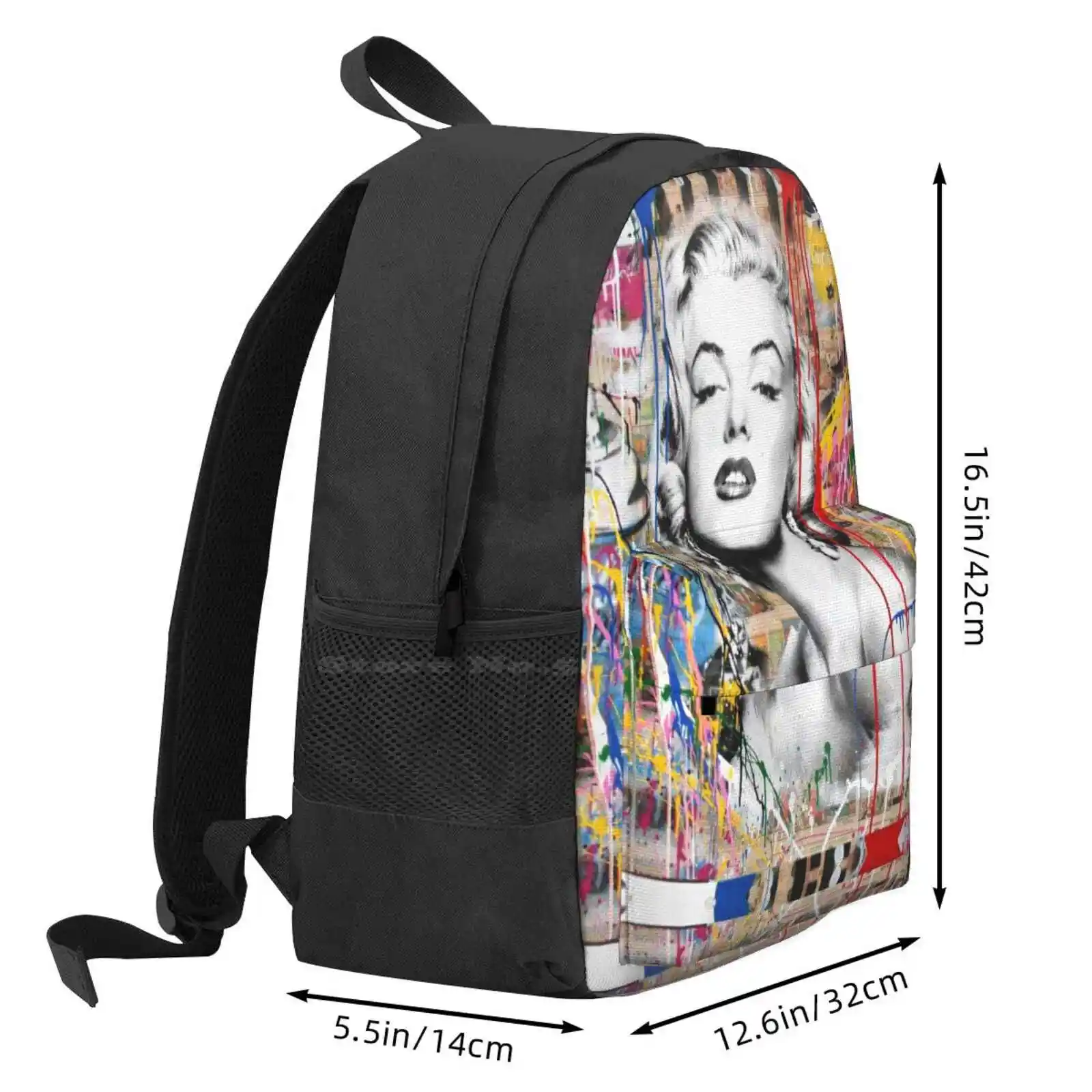 Marilyn Monroe Colorful Pop Art Mashup Banksy Hot Sale Schoolbag Backpack Fashion Bags Mr Brainwash Banksy Urban Contemporary