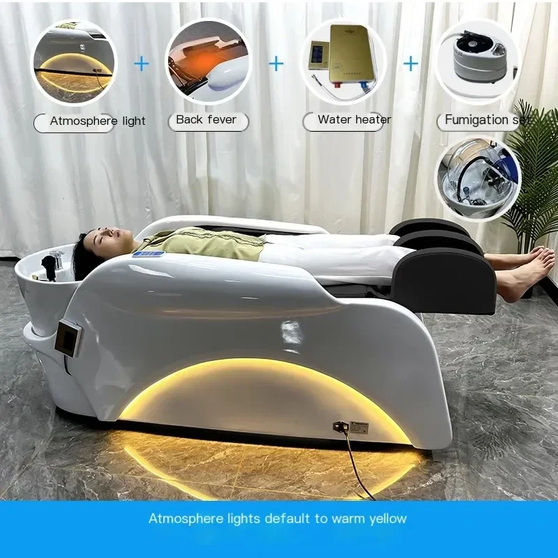 Head Spa Shampo Chair Luxury AdjustElectric Portable Hair Washing Station Chair Massage Krzeslo Szampon Salon Equipment