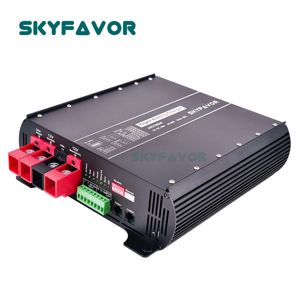 Multi Function 12 Volt Battery Charger 12V 60A DC to DC Battery Charger 12V 40A AC to DC and 30A Solar Mppt Charger for RV Yacht