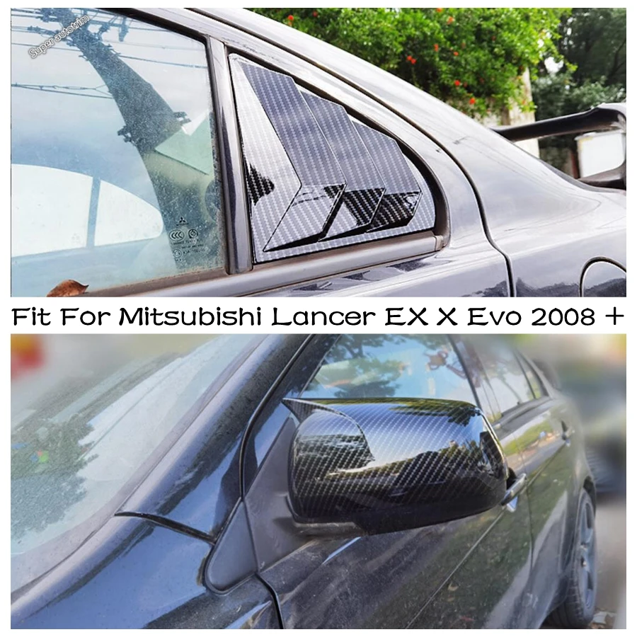 

Rear Window Shutter Louver Sun Shade Panel / Rearview Mirror Cover Trim Accessories For Mitsubishi Lancer EX X Evo 2008 - 2018