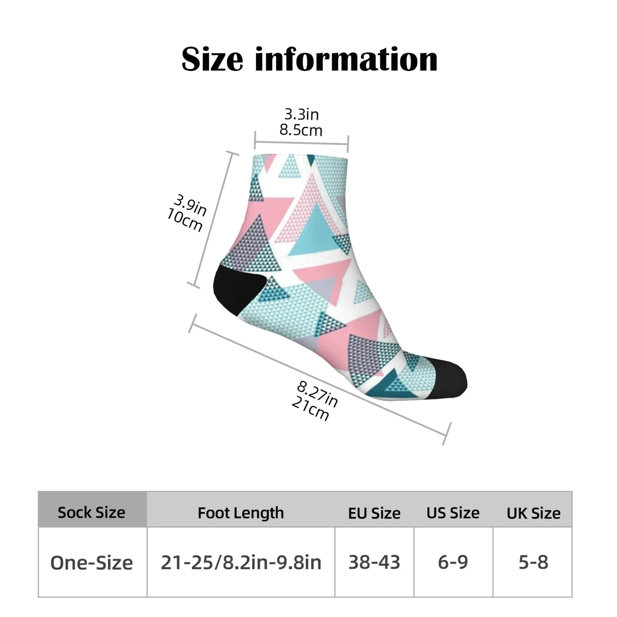 جوارب ضغط مجنونة سعيدة، جوارب قصيرة مزخرفة مثلثة ملونة، جوارب مضحكة مبتكرة، هدية كاجوال على طراز هاراجوكو #2