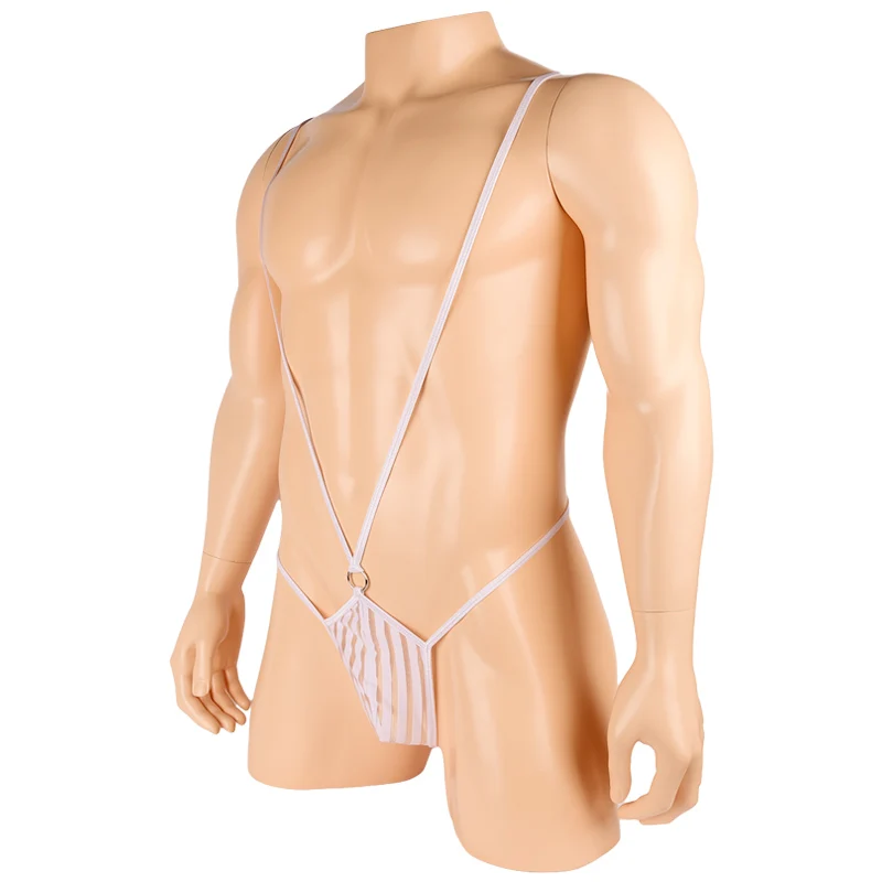 بذلة رجالية زيمي ثونغ بحلقة حديدية ، تي شيرت مثير شفاف ، لعب ألعاب ، حمالة خصر منخفض ، ملابس داخلية #2