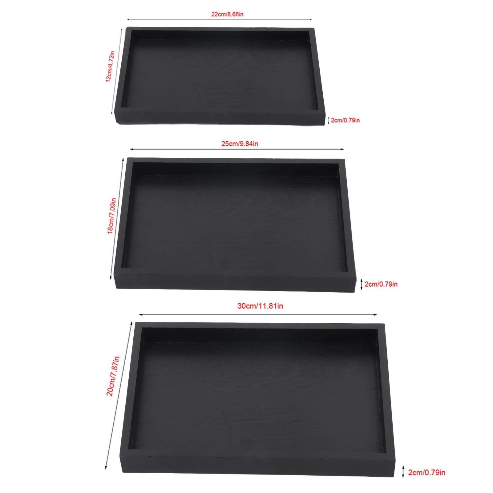 Wood Rectangular Tea Tray Solid Tea Tray Coffee Cup Plate 3 Size Wooden Hotel Dinner Storage Tableware For Kitchen Party Tea Bar