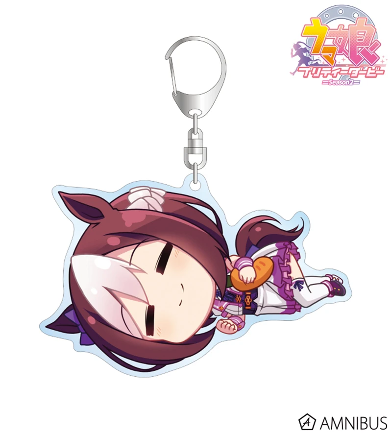 Game Pretty Derby Anime Rice Shower Special Week Silence Suzuka Tokai Teio Ship Keychain Doll Acrylic Keyring Pendant for Gift