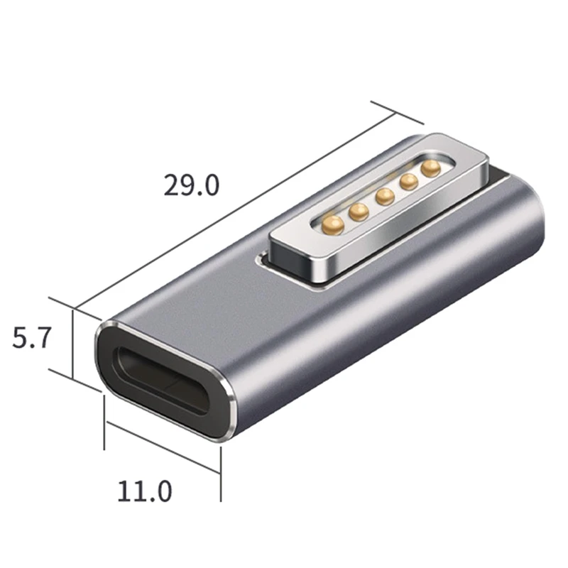 Per Apple MAC Notebook Type-C adattatore per Laptop da femmina a maschio magnetico con indicatore adattatore per trucco PD per Magsafe2