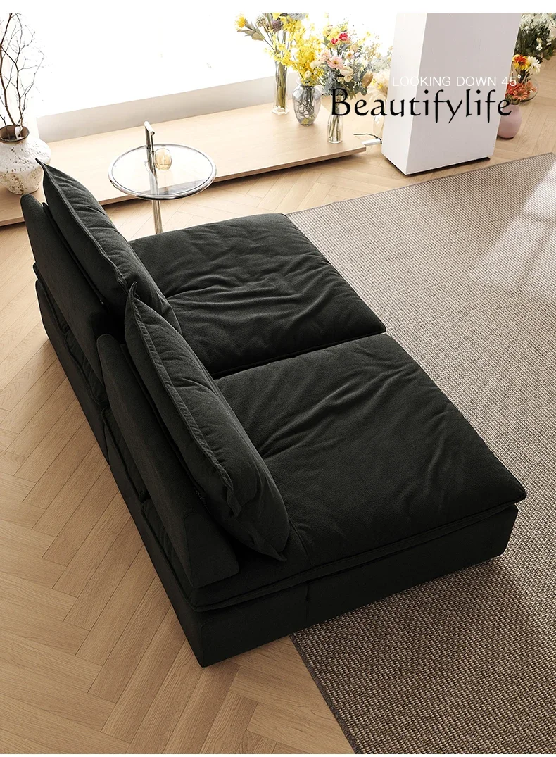 Lazy sofa lamb wool kennel removable backrest black cloud single sofa without armrests