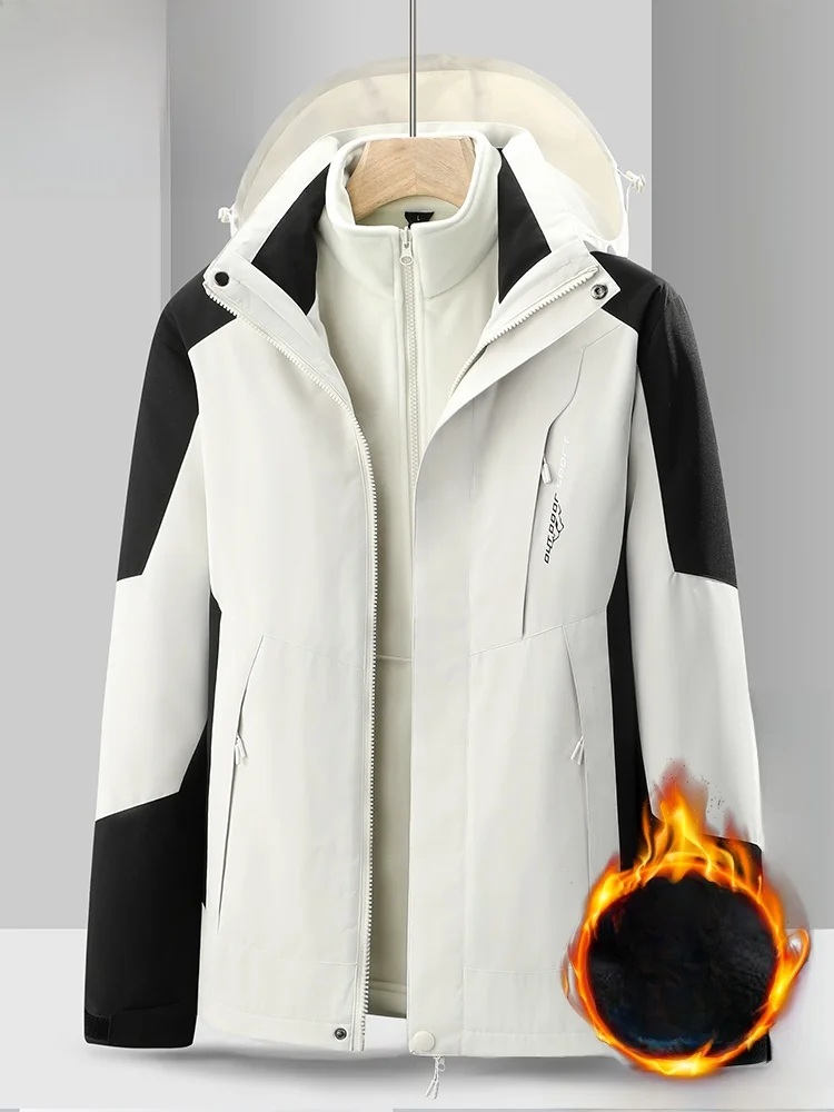 

Мужская утепленная ветрозащитная рабочая куртка Paul 2026 с флисовой подкладкой, со съемным капюшоном, для повседневной носки и активного отдыха, модный городской стиль