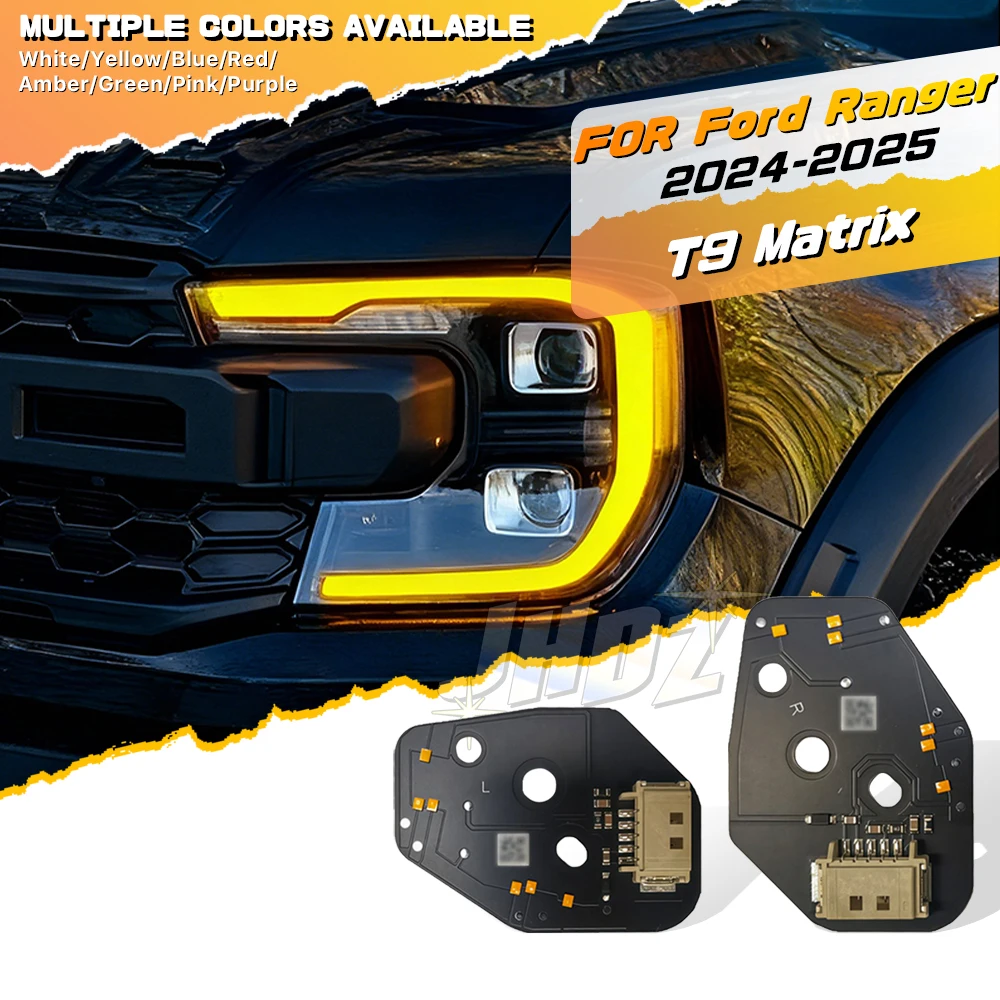 

Yellow White Blue Amber Red Angel Eyes DRL LED Boards For Ford Ranger T9 Matrix 2024 2025 Daytime Running Light Chips Module
