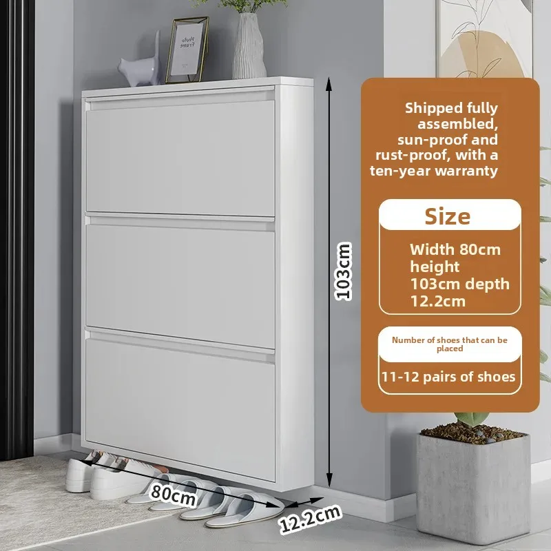 Small-sized, No-installation Shoe Cabinet, Made of Cold-rolled Steel, Rust-proof and Installation-free Suitable for Living Rooms