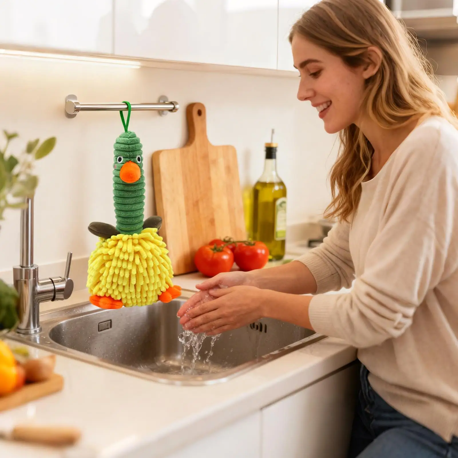 Полотенца для рук для ванной комнаты, милый дизайн утки, мягкая ткань, водопоглощающие гостевые полотенца для кухни, общежития, спа-салона, дома, гостя, взрослых