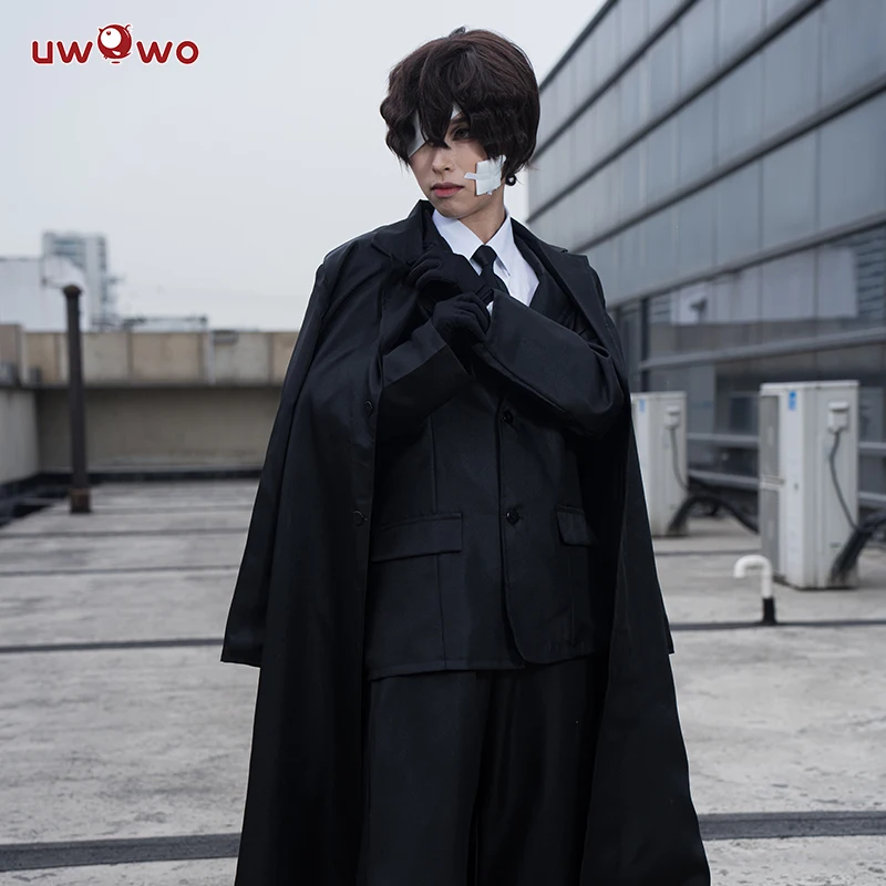 

UWOWO Dazaii Cosplay Costume Dazaii Osamuu Long Black Coat Shirt Pants Cosplay Outfit