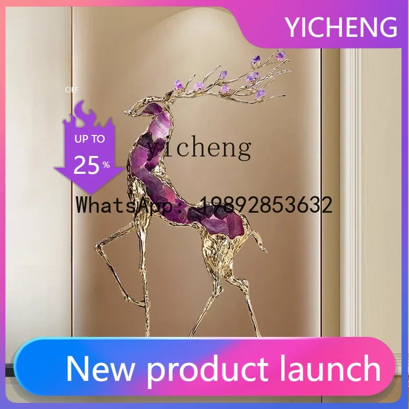 

LYY ornament light luxury high sense crystal lucky deer living room wine cabinet office TV cabinet decoration