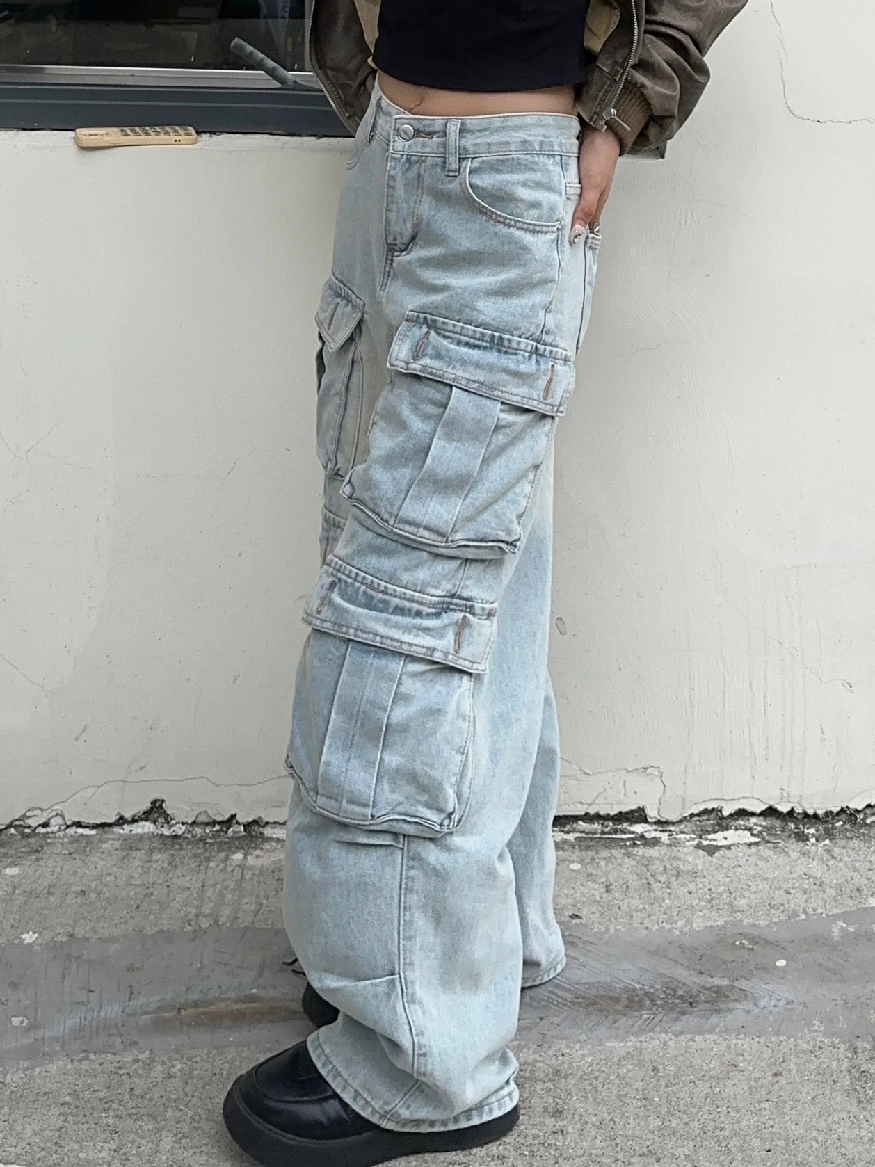 Blauwe Y 2K Cargo Jeans Baggy Harajuku Oversized Denim Broek Vintage Jean Broek Japanse Jaren 2000 Stijl Trashy Kleding 2024