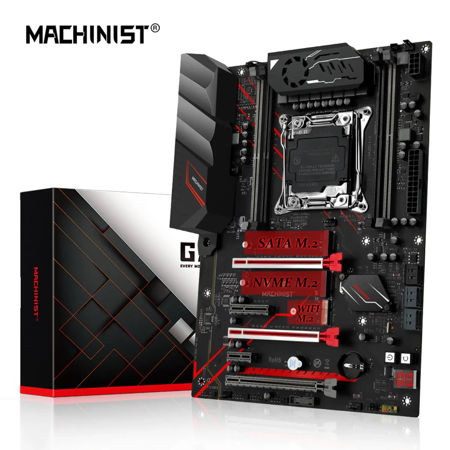 Imagem -03 - Machinist-conjunto de Placas-mãe Mr9a Pro Max X99 Lga 20113 Xeon e5 2650 Kit v4 Cpu Ram Ddr4 32gb Memória 2666mhz Nvme M.2 Quatro Canais