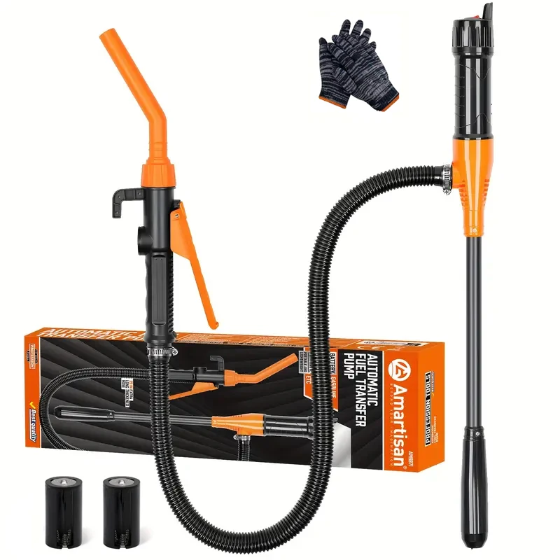 

Масляный насос на батарейках с насадкой для контроля расхода, 2,4 галлона в минуту, подходит для бензина, масла и жидкостей, перчаток.