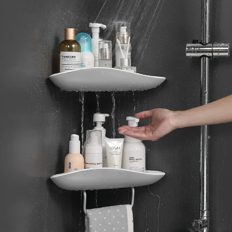 1 Stück Eck-Badezimmer-Aufbewahrungsregal Shampoo- und Kosmetik-Aufbewahrungsregal Wandmontiertes Badezimmer-Zubehör