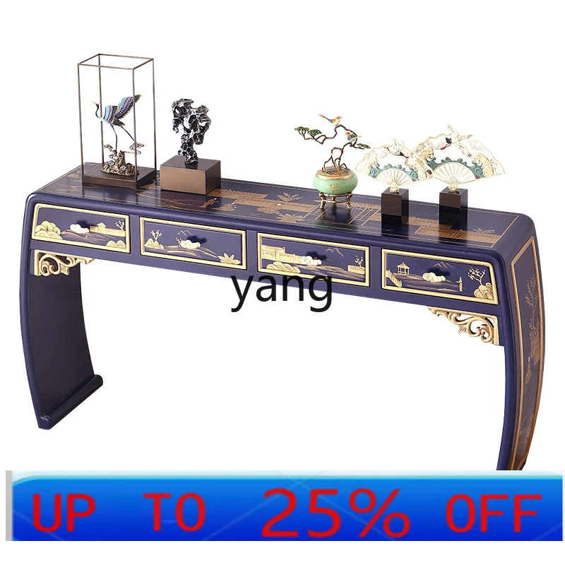 

LH retro style classicism royal blue painted strip case corridor decoration entrance table