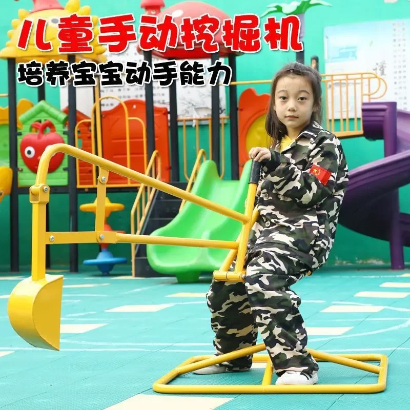 Kids Manual Excavator Toy Rotatable Seat Sand Digging Cart for Kindergarten Playground Outdoor Play Equipment Children Gift