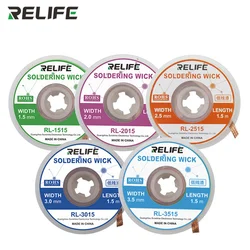 RELIFE Soldering Wick for Phone BGA PCB Tin Removal 1.5 2.0 2.5 3.0 3.5mm 1.5m Low Residue Desoldering Braid Welding Tool