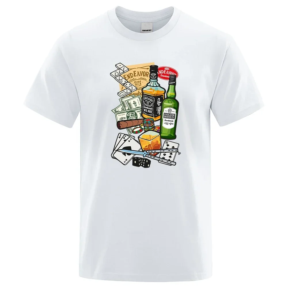 Camisetas de tarjeta de cerveza para hombre, camiseta transpirable, suelta, de alta calidad, algodón cómodo, manga corta, ecológica, Verano