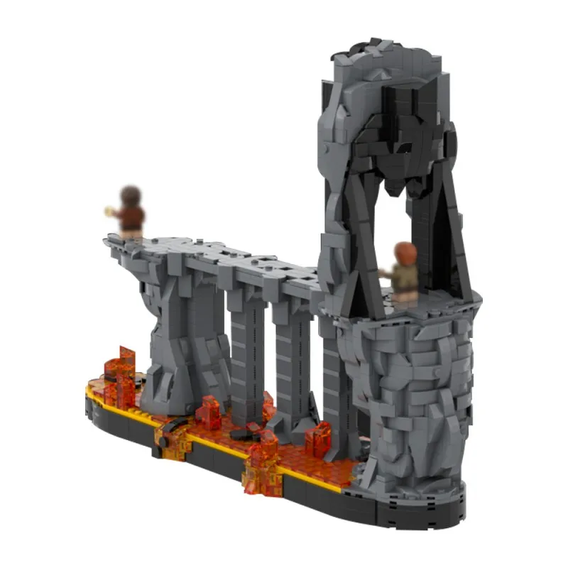 Gobricks MOC The Fires of Mount Doom Building Blocks Model Rings movie scene Architecture Bricks diy Assembled Toy Children Gift