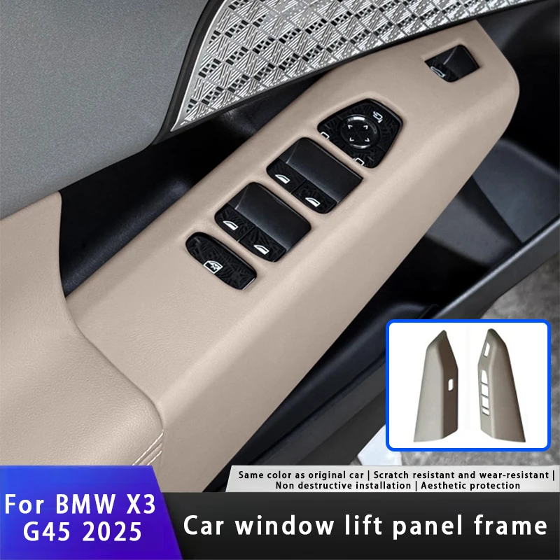 For BMW X3 G45 2025 Leather Car Window Lifting Switch Panelsall-inclusive Coverage Scratch-proof Protective Pad Car Accessories