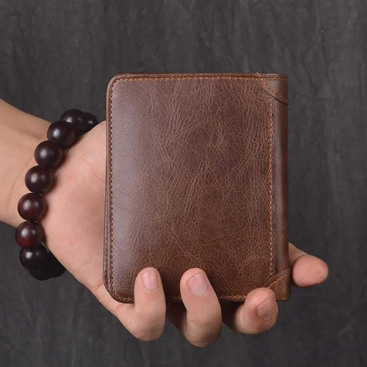 Leather Card Holder Men Zipper Card Wallet Card Purse Male With Cardholders Woman Coin Purse